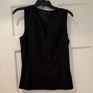 Theory Elegant Black V-Neck Blouse
